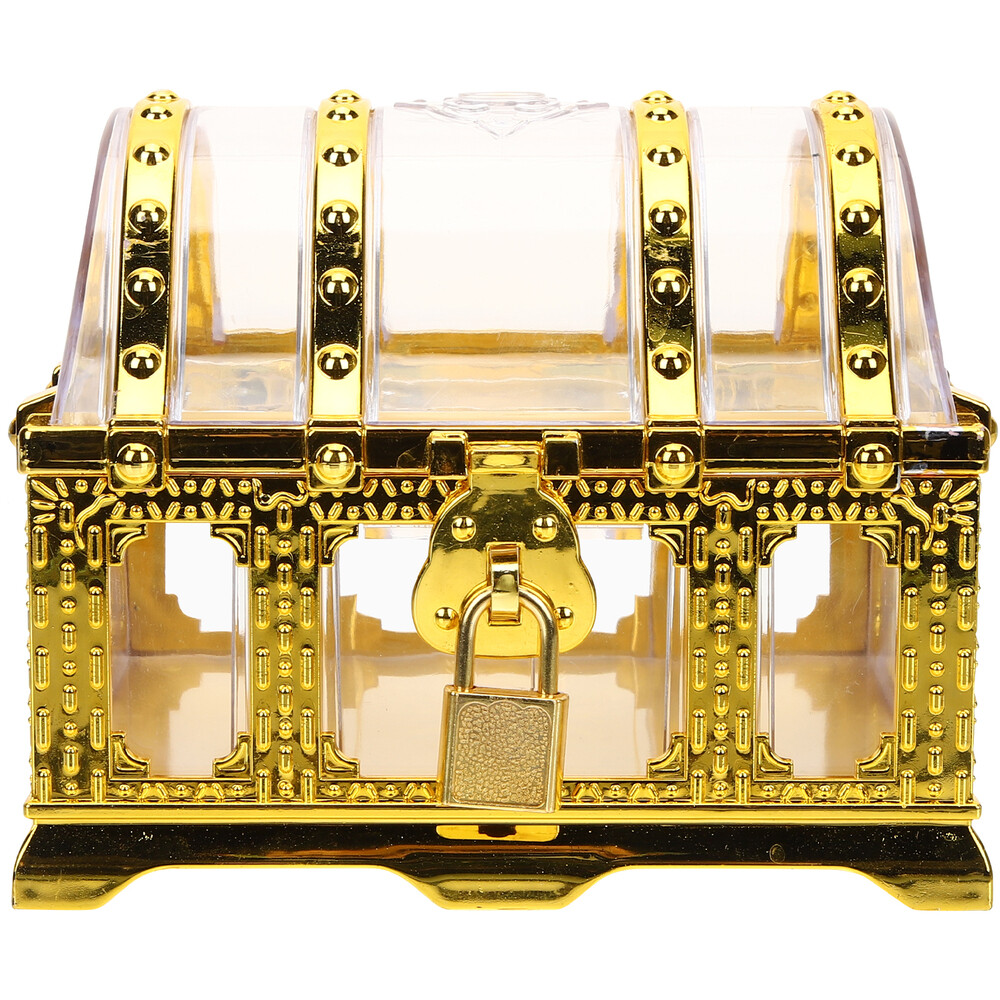 1PC Clear Plastic Hollow Treasure Box Ornament with Storage Compartment