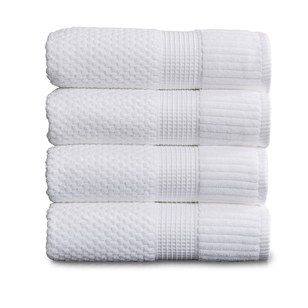 4-Pack Soft Quick-Dry Cotton Bath Towels 30x52 Inches Bright White
