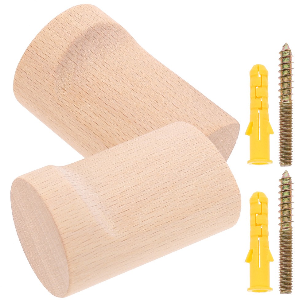 2 Set Farmhouse Wooden Wall Hooks for Hats and Coats
