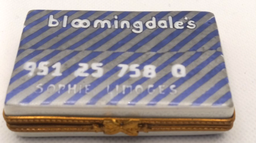 Limoges France Bloomingdales Credit Card Trinket Box Limited Edition 215 of 1000