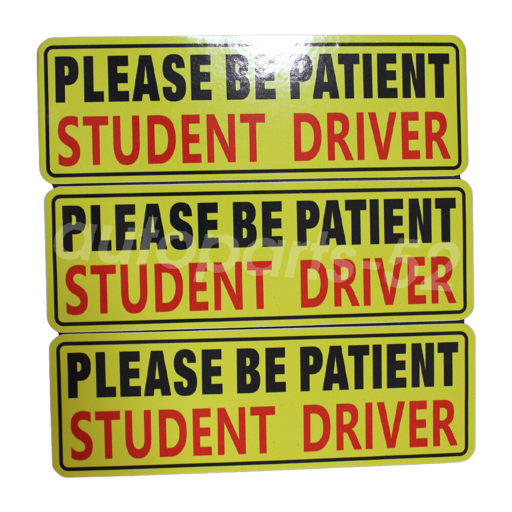 3 Pcs Student Driver Magnet Car Signs Car Bumper Sticker Decal Please Be Patient
