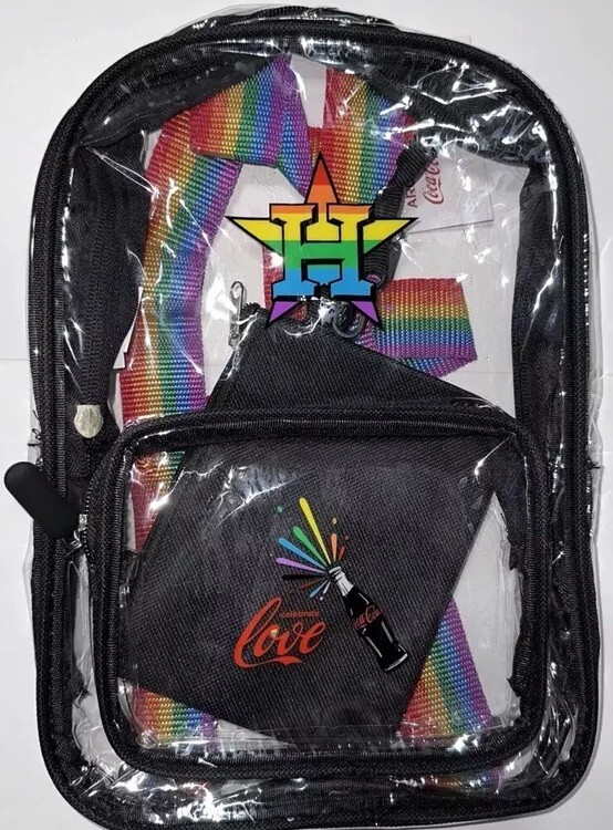 Houston Astros SGA Pride Day Clear Mini Backpack 6/20/2023 NEW-image