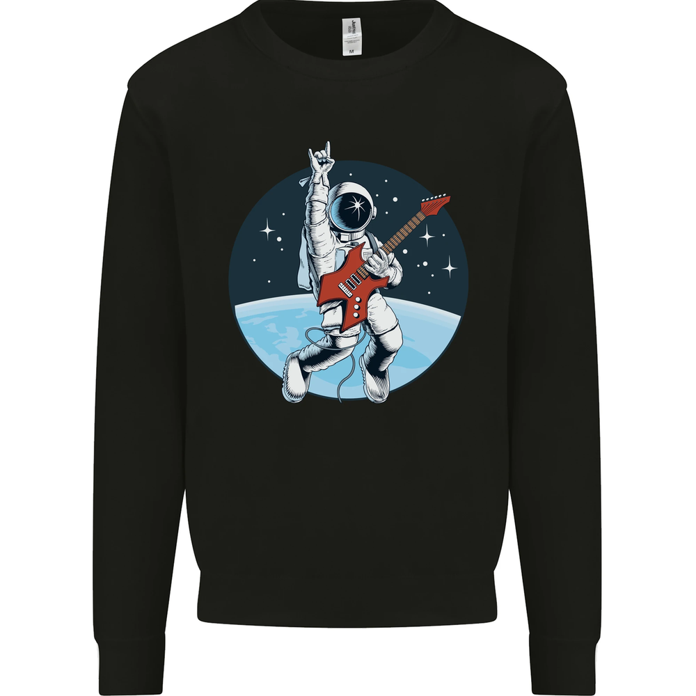 Space Rock Funny Astronaut Guitar Guitarist Mens Sweatshirt Jumper