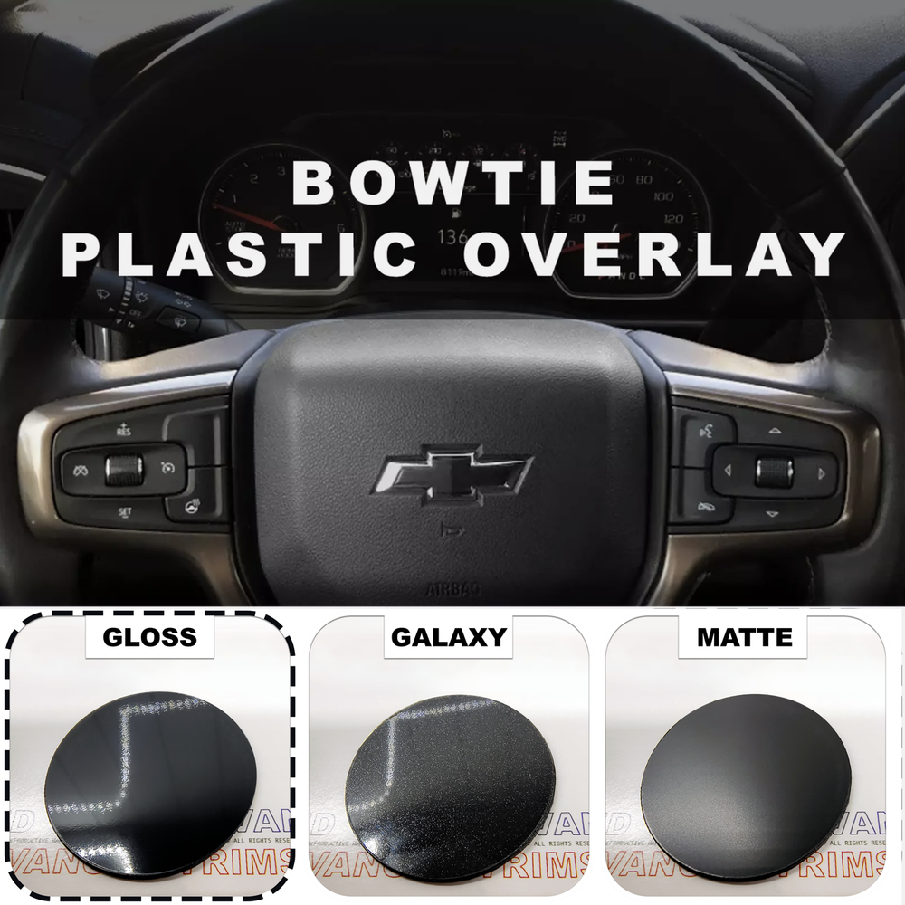Gloss Black Steering Wheel Bowtie Overlay Chevy Trailblazer  NOT VINYL