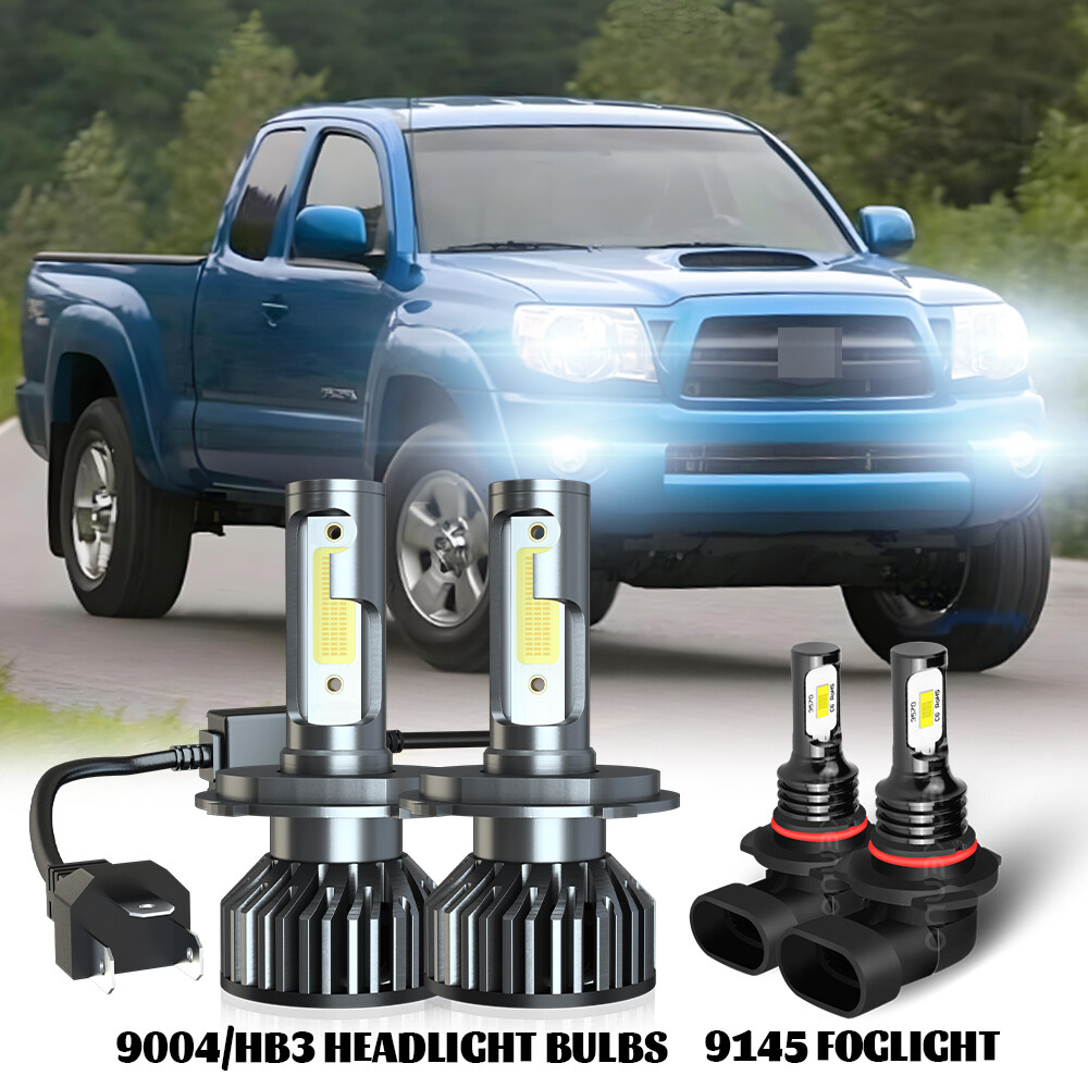 For Toyota Tacoma 2005-2011 4Pcs Combo 6000K LED Headlight+Fog Light Bulbs Kit
