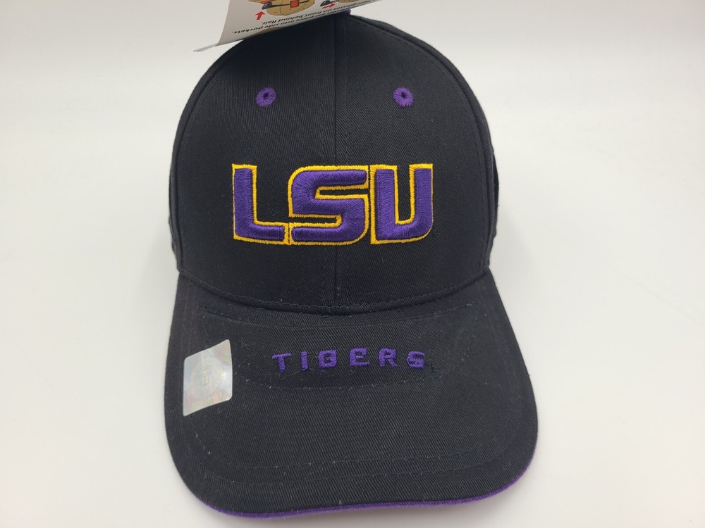 LSU Tigers Adjustable J Brem i-Tach Sunglasses Raised Brim Cap - NCAA Black Hat for Fans