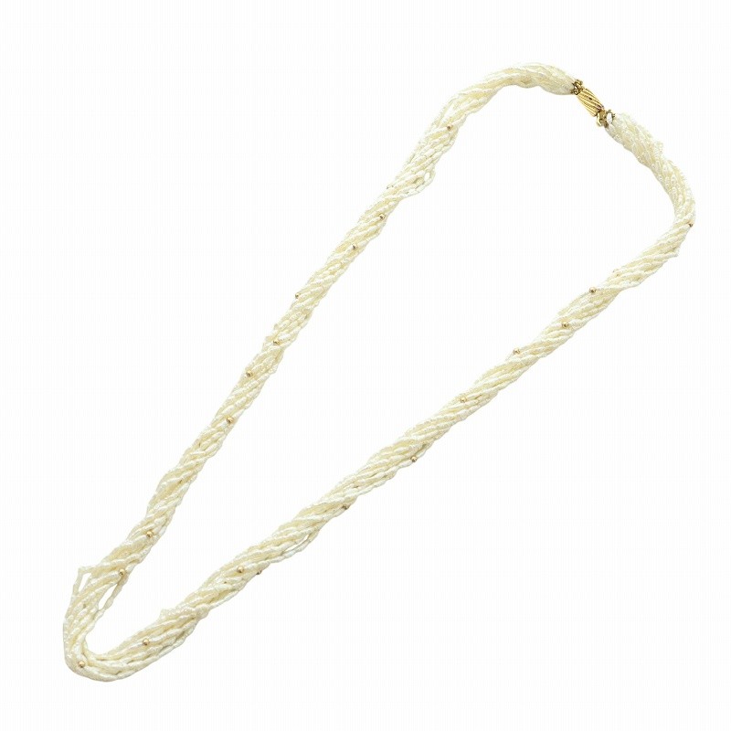 Baroque Pearl 10-Row Necklace in White Gy18 for Women