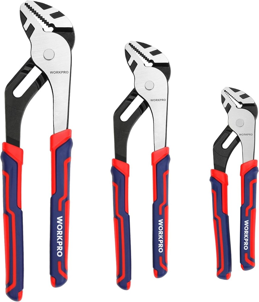 3 Piece Groove Joint Plier Set, 12/10/8 Inch Adjustable Water Pump Pliers,