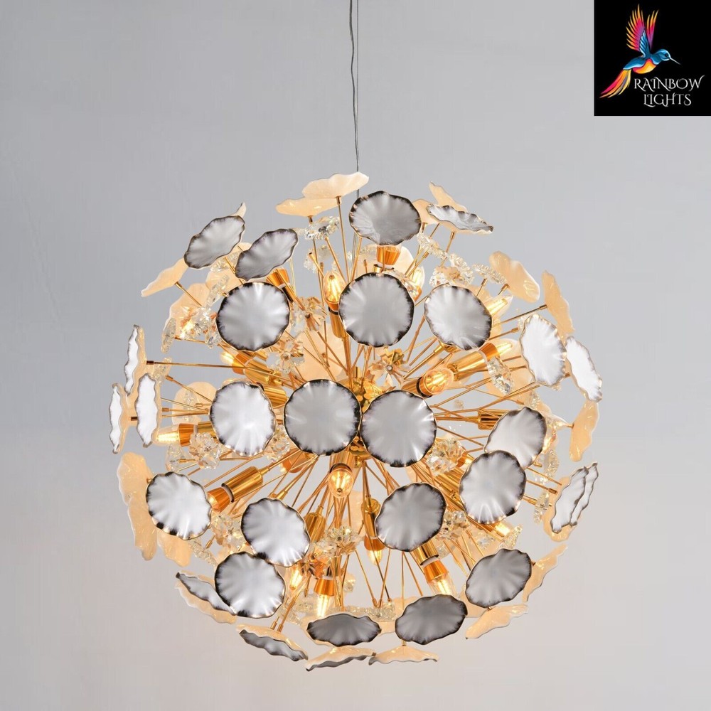 Mid-Century Sputnik Agate Dandelion Chandelier Light Fixture