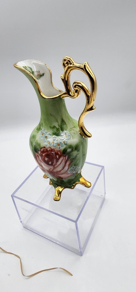 Vintage 5” Bud Vase Pitcher Lefton China Hand Painted