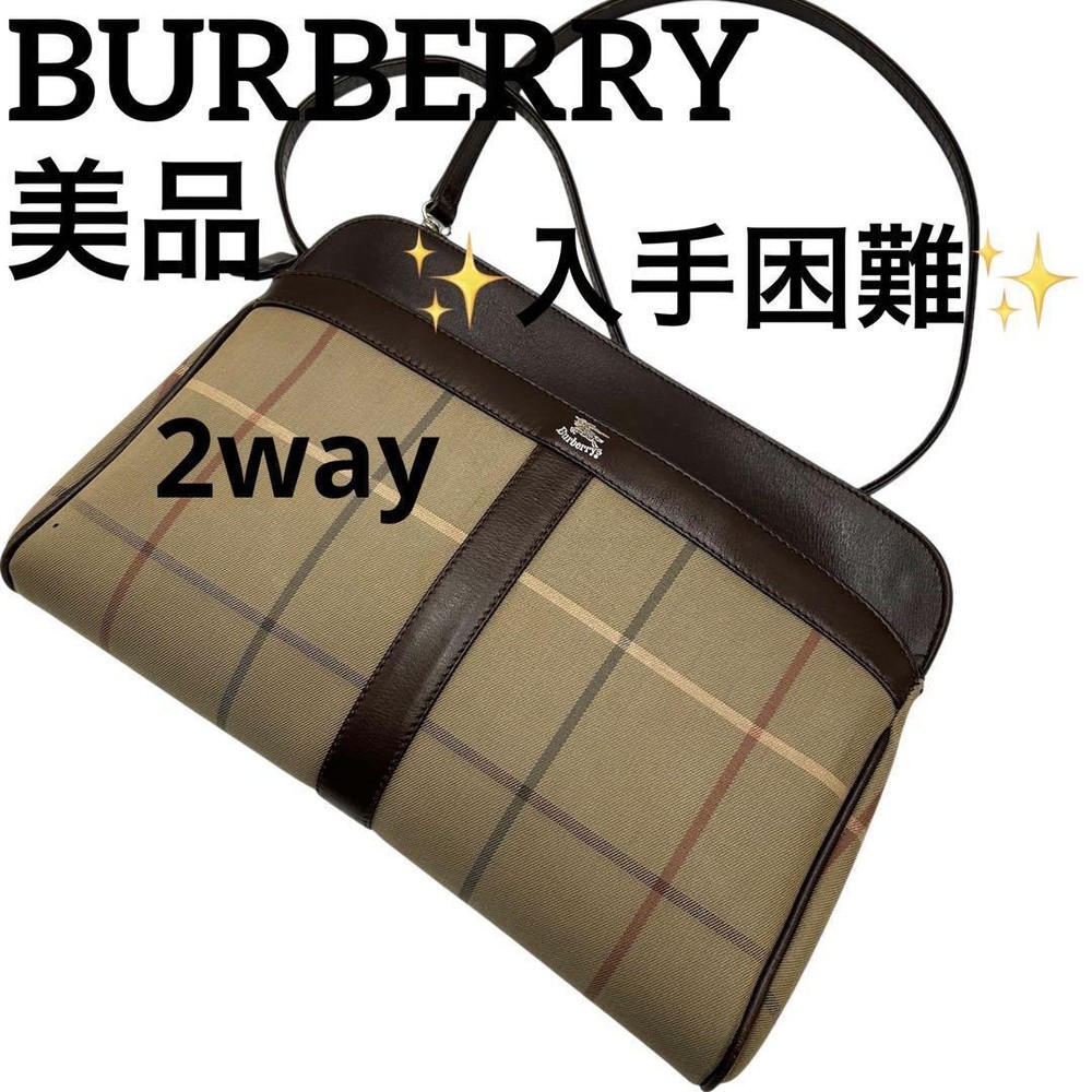 Burberry Shoulder Bag 2way Nova Check Canvas Brown Authentic F1204254