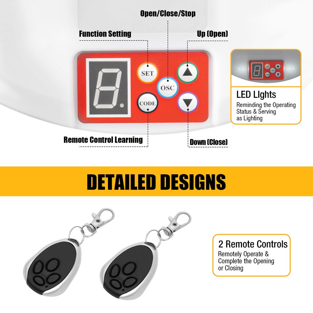 100W Automatic Garage Roller Door Opener Motor with Remote Control