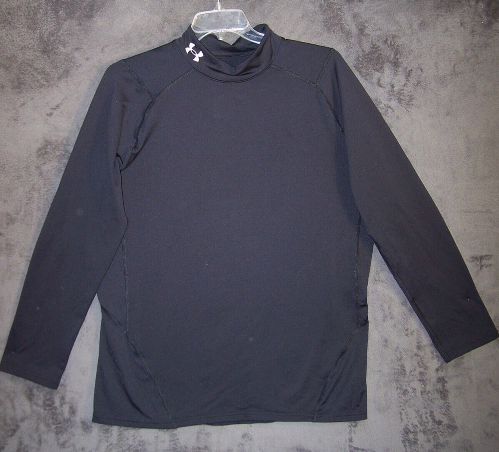 Under Armour XXL Black ColdGear Mock Neck Long Sleeve Men's Sport Shirt