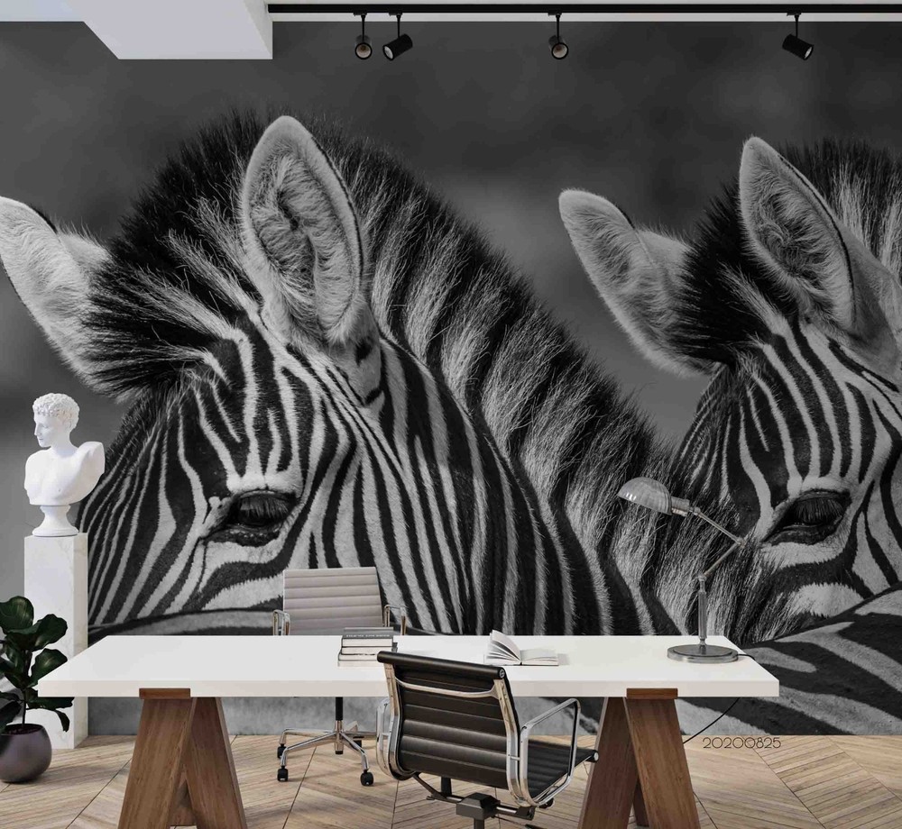 3D Zebra Animal Close-up Wall Murals Wallpaper Murals Wall Sticker
