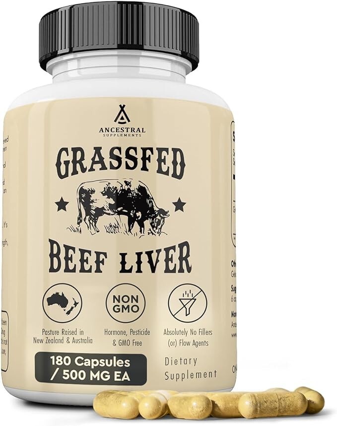 Ancestral Supplements Grass Fed Beef Liver Capsules, Supports Energy...