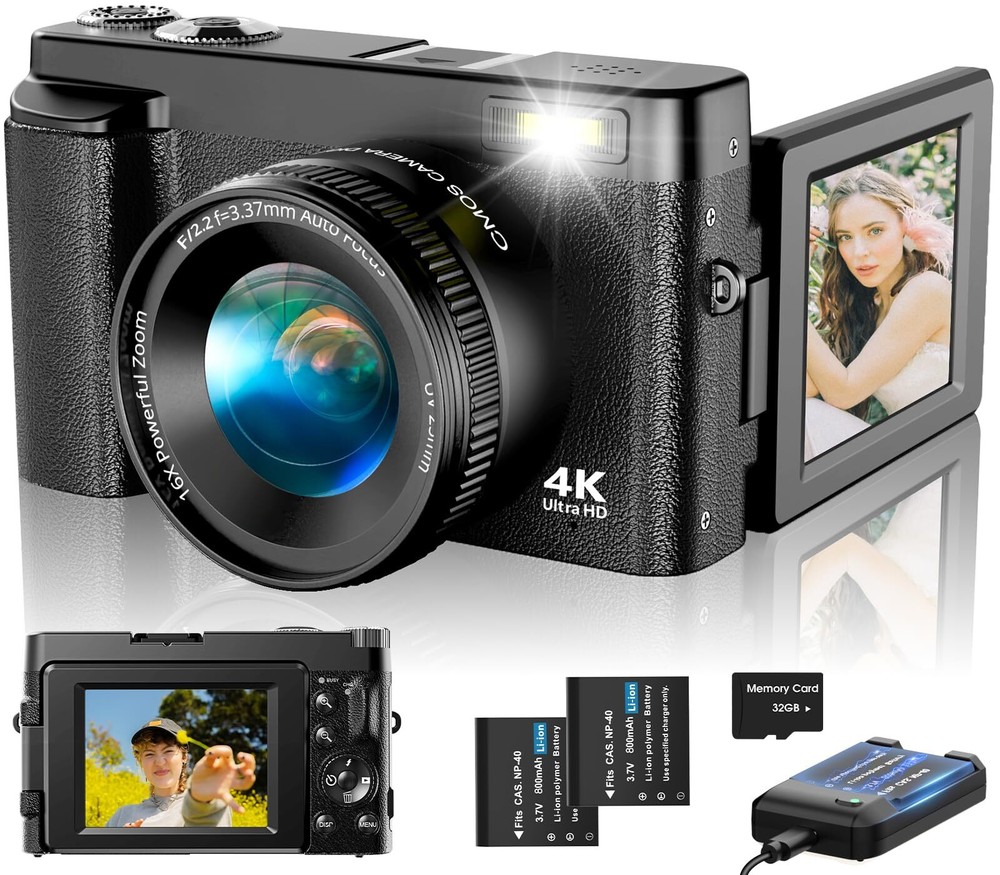4K Digital for Photography Autofocus, Upgraded 48MP Vlogging for with SD Card...