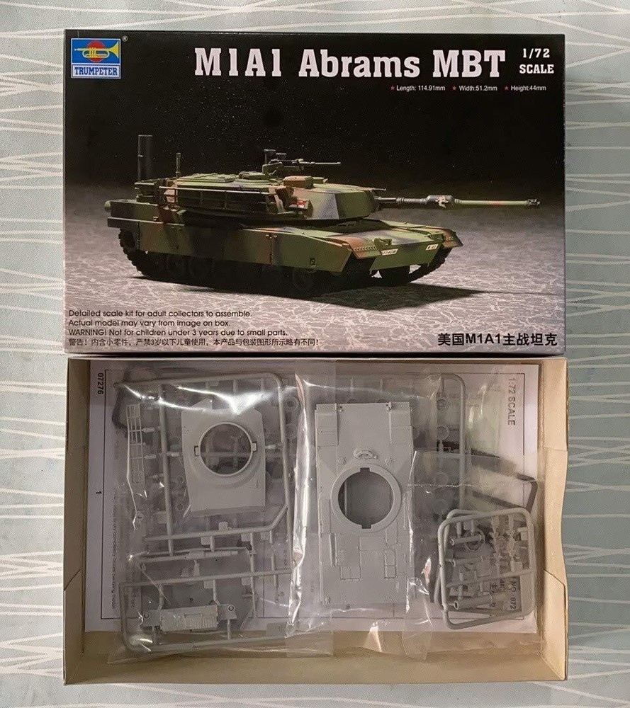 Trumpeter 1/72 Scale US M1A1 Abrams Main Battle Tank Model Kit