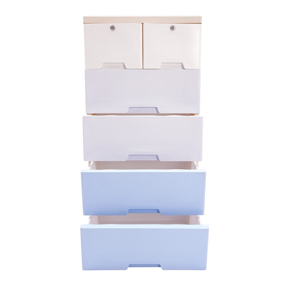 Sturdy 4-Drawer Storage Cabinet with 2 Lockable Compartments Holds 44-66lbs