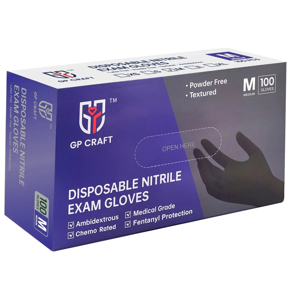 100 Disposable Nitrile Gloves 6 mil Heavy Duty Gloves Cooking Latex Powder Free