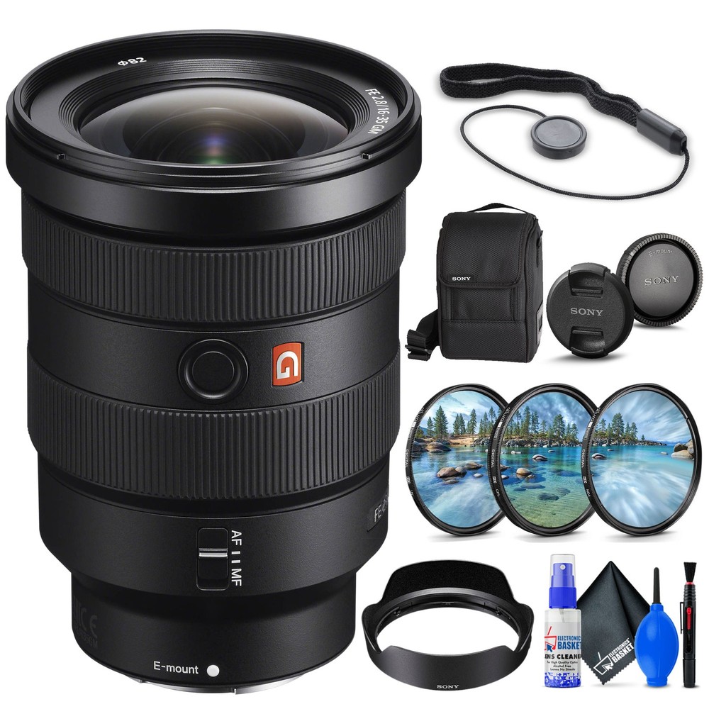 Sony FE 16-35mm f/2.8 GM Lens Bundle with Filter Kit Cap Keeper and Cleaning Kit
