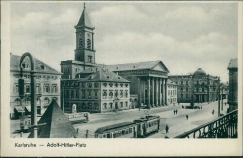 Postcard Karlsruhe Adolf Hitler Square (No. 9392) -I