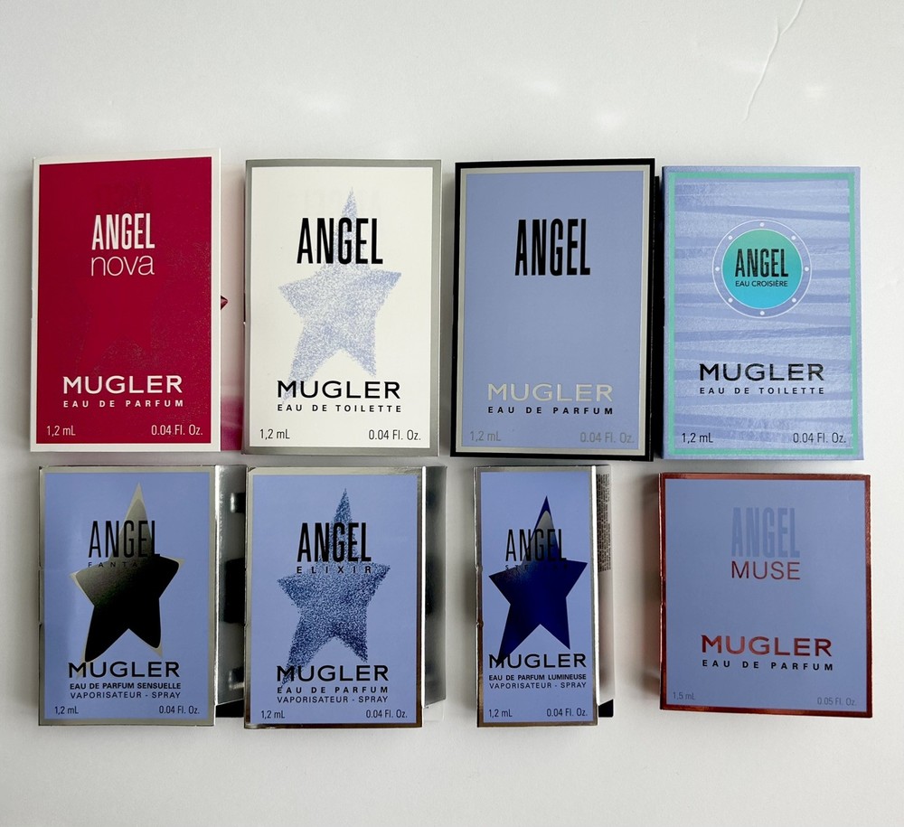Mugler Angel Perfume Collection 8pc Sample Vial Spray Set