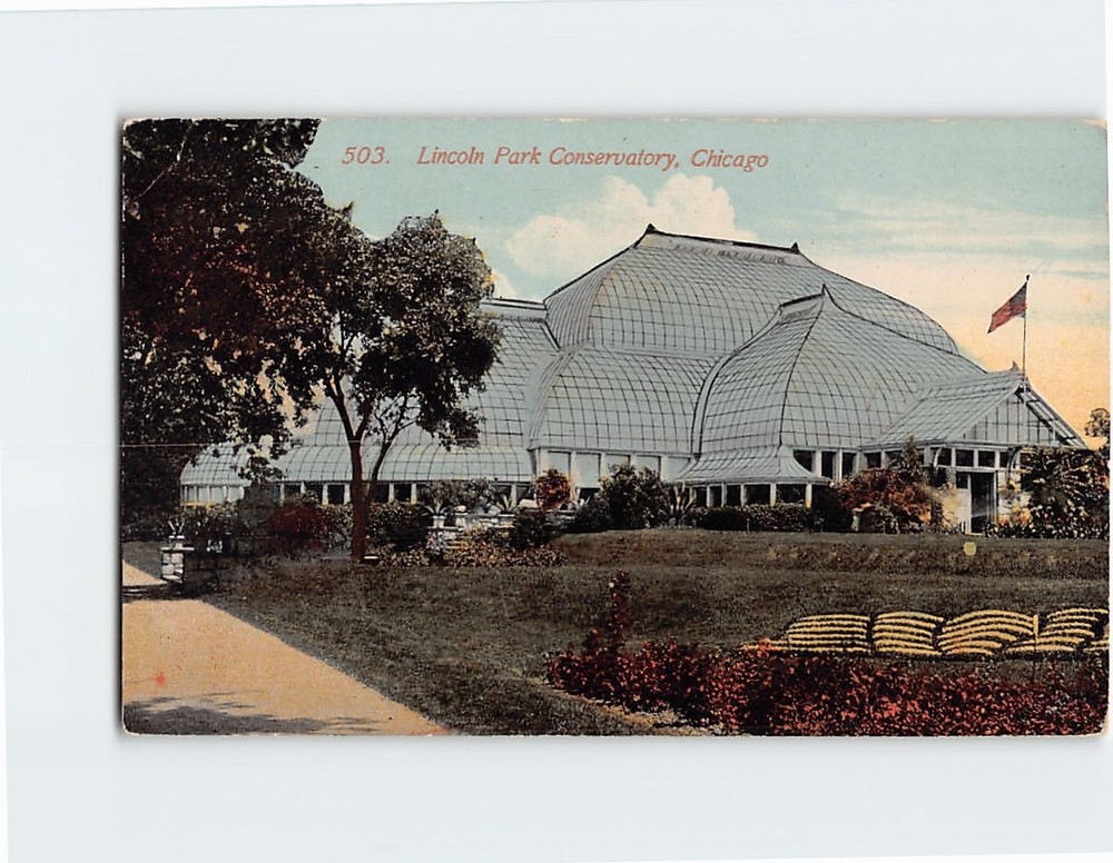 Postcard Lincoln Park Conservatory Chicago Illinois USA