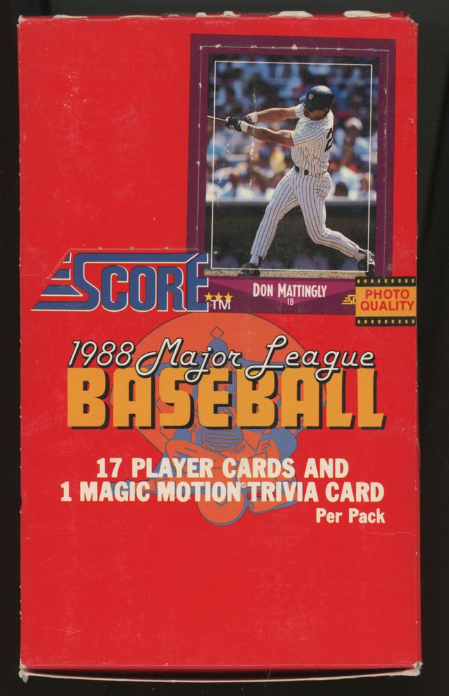 1988 Score Baseball Wax Box with 36 Sealed Packs Featuring Magic Motion