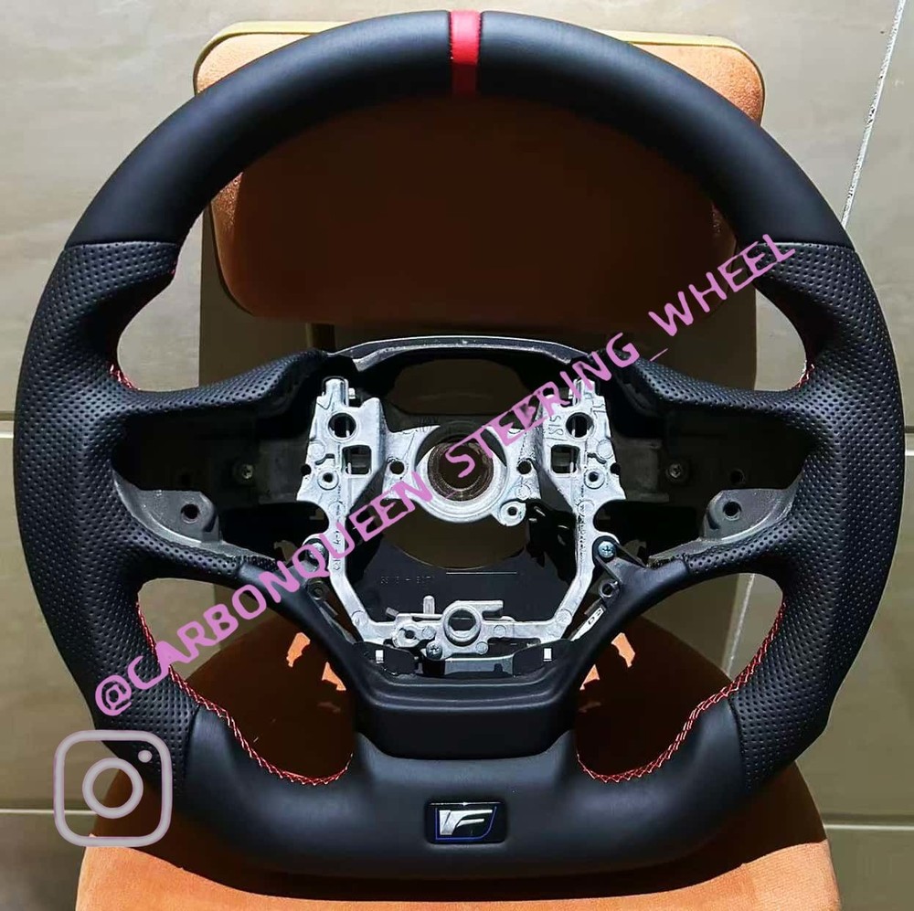 FULL LEATHER STEERING WHEEL FOR LEXUS ES250/ES300/ES350/UX250 W/RED