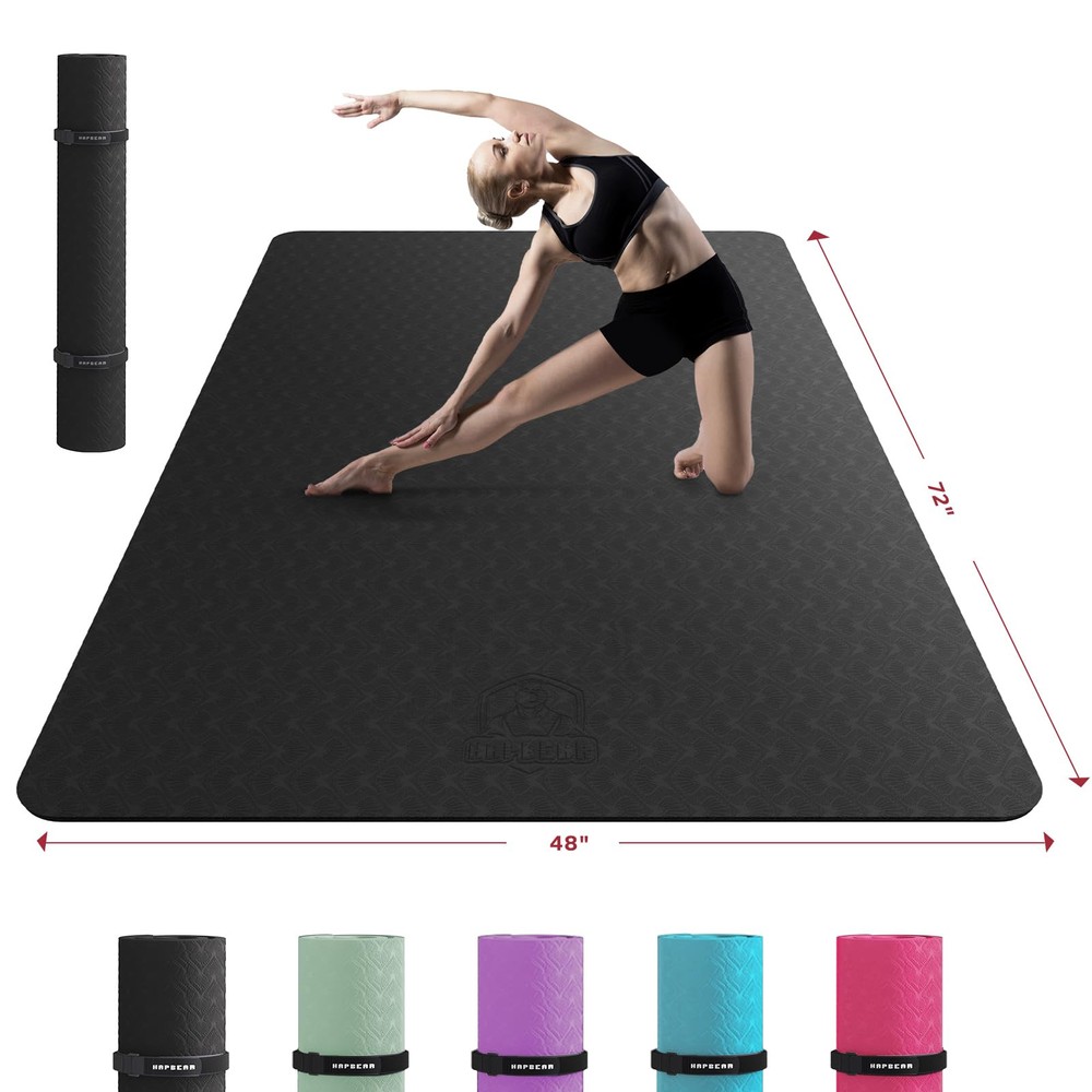 Extra Large Non-Slip Yoga Mat 72x48 Inches 6mm Thick Eco-Friendly Durable
