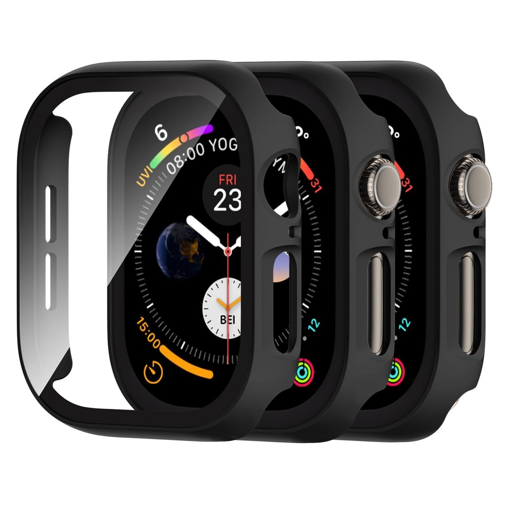 Adorve 3 Pack Tempered Glass Case for Apple Watch Series 10 Screen Protector 42