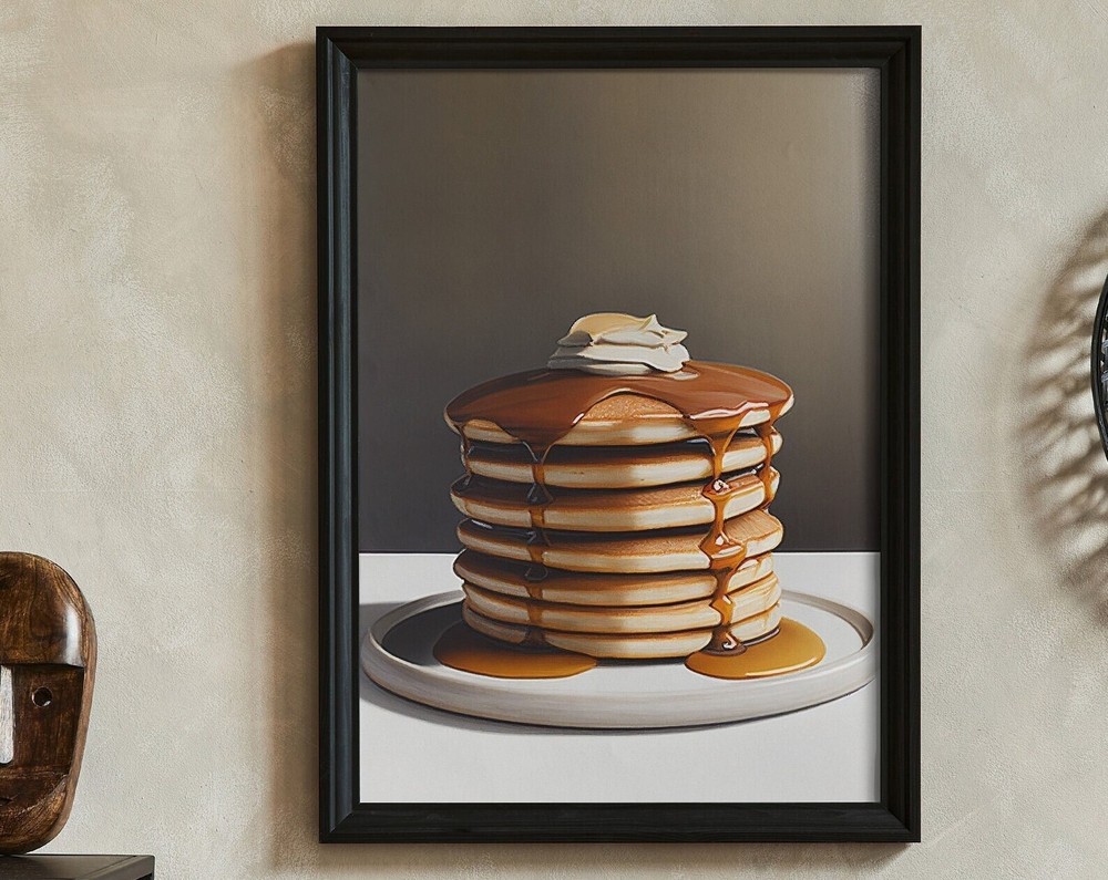 Retro Style Pancake Painting Artwork Print At Home Wall Art Wall Art Print