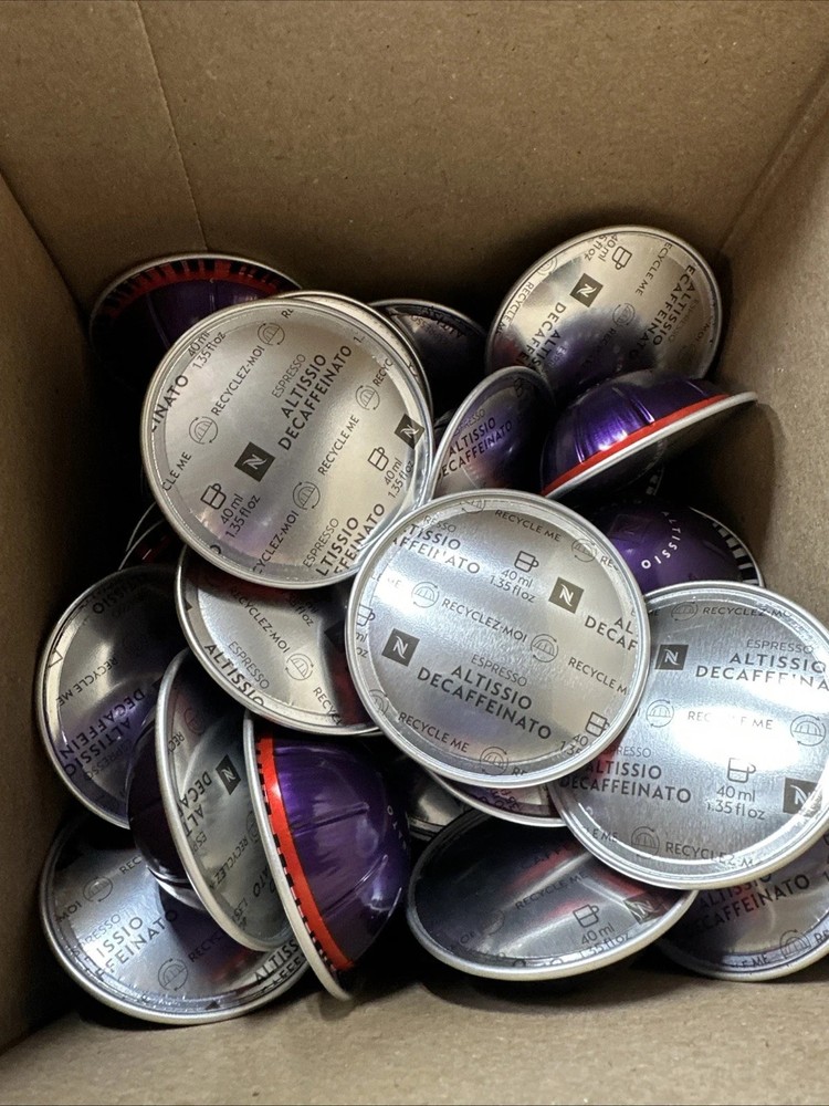 Nespresso Vertuo altissio decaf pods 50 espresso capsules 1.35oz Loose FREE SHIP