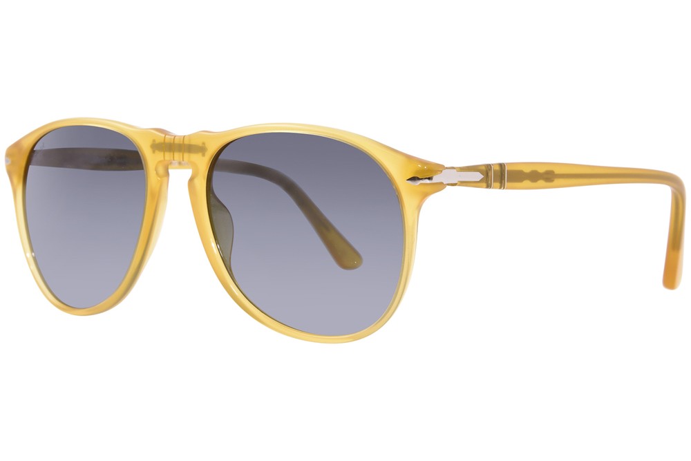 Persol PO9649S 204/53 Sunglasses Men's Miele/Polarized Gradient Blue Pilot 55-mm