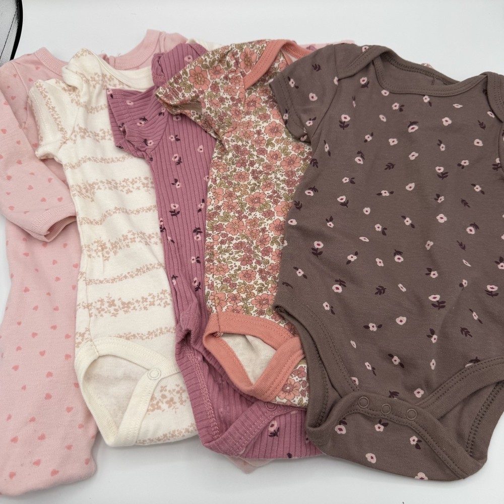 Baby Girl Bodysuit Lot Size 3–6 Months Various Brands Pink Floral Pre-Owned