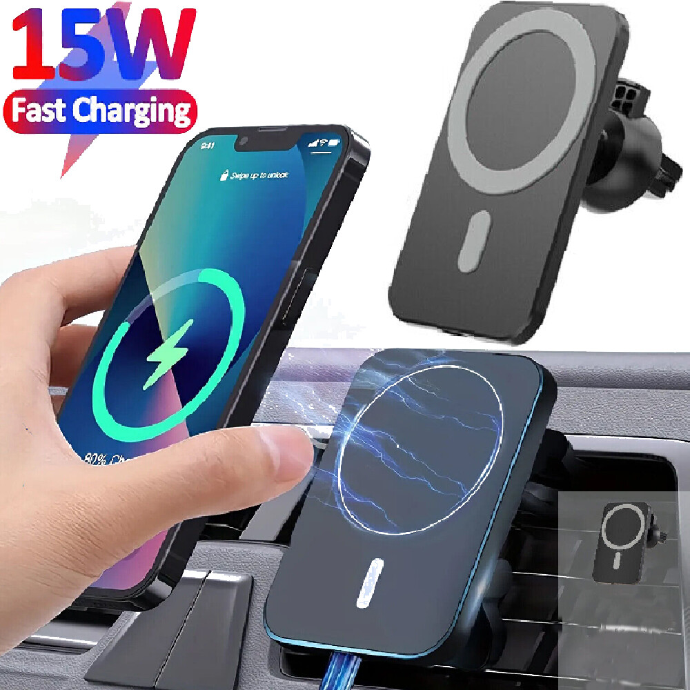 Magnetic Car Wireless Charger Stand Mount Holder For iPhone 14/15/13/12 Pro Max
