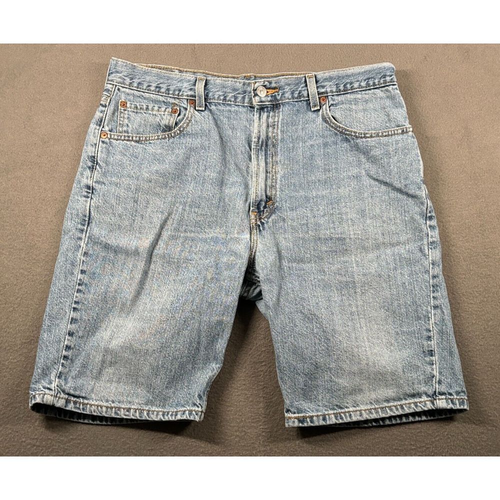 Vintage Levi 505 Shorts Men's 36 Blue High Rise Light Wash Outdoor Straight Fit