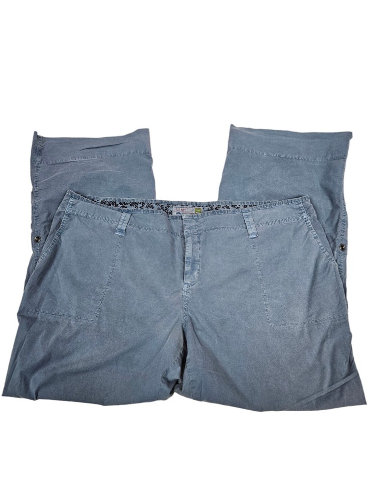 Old Navy Dusty Blue Microfiber Convertible Straight Leg Pants Size 22 Women F25