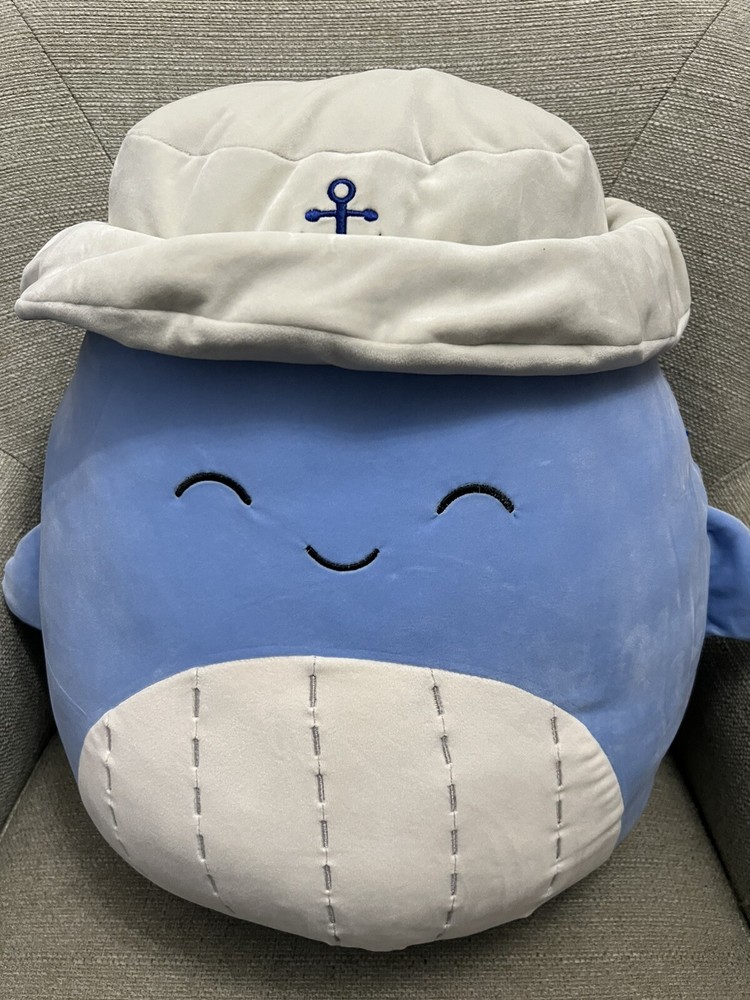 Squishmallows 16 Inch Samir The Blue Whale With Sailor Hat Christmas 2024
