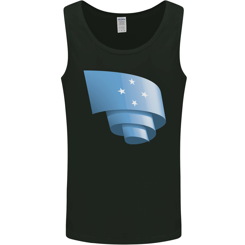 Curled Micronesia Flag Micronesian Day Football Mens Vest Tank Top