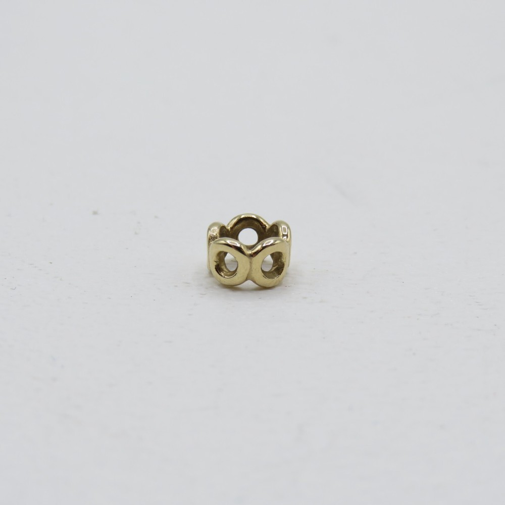 Pandora 14k Yellow Gold Openwork Circles Spacer Charm Bead Elegant Jewelry Piece