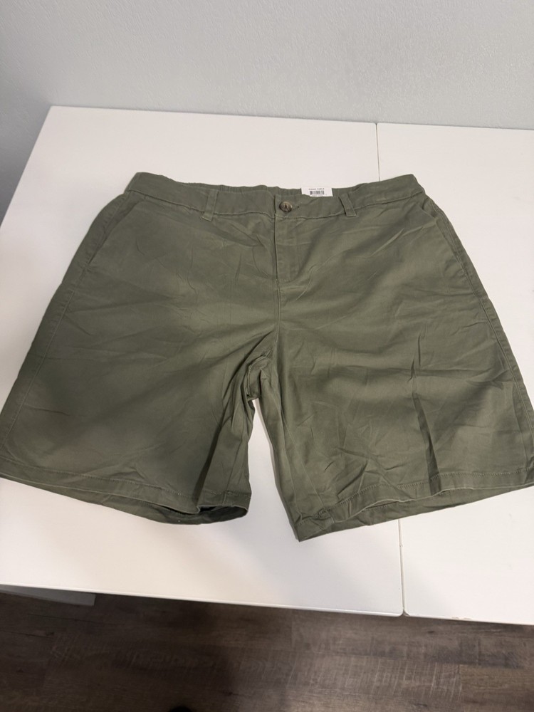 Style&co. Women's Green Bermuda Shorts Plus 18W Regular Fit Elastic Waist Pocke…