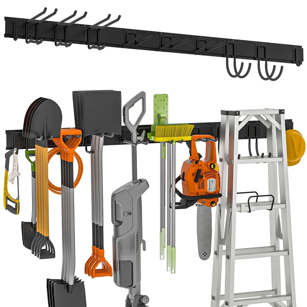 Wall-Mounted Garage & Garden Tool Organizer - 64-Inch Storage Rack for Hand Tools