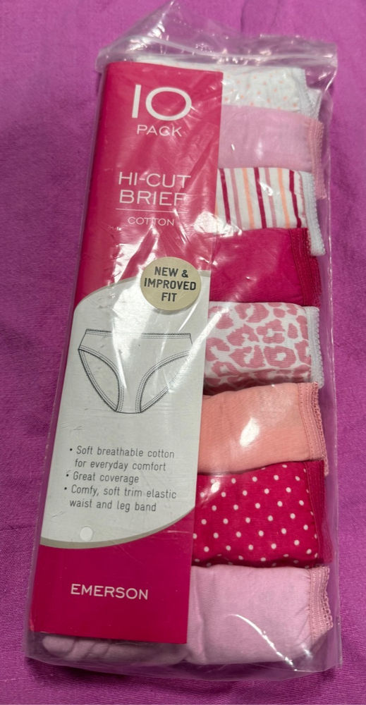 Emerson 8 Pack Hi-Cut Cotton Brief Underwear Pinks New 14-16