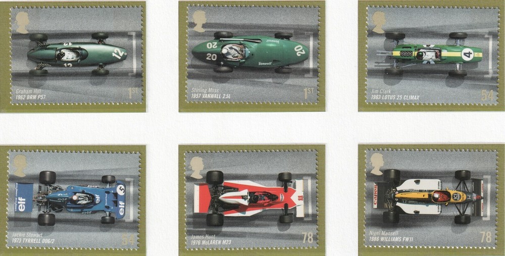 2007 Grand Prix Racing Cars Stamps SG 2744-2749