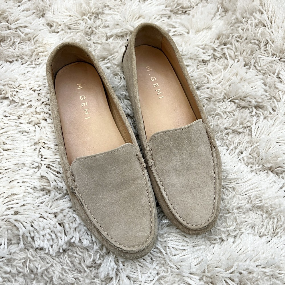 M Gemi The Felize Suede Driving Moccasin Loafer in Latte Size  EU 38.5