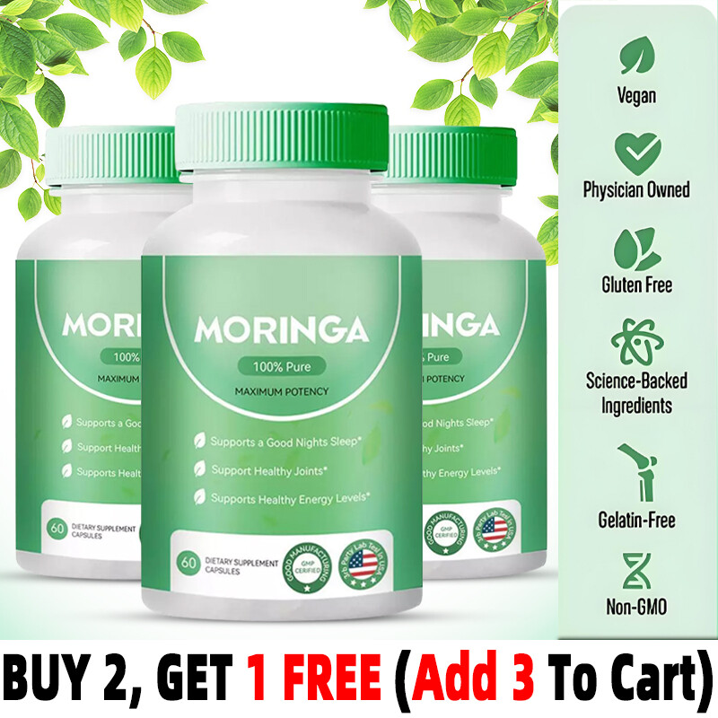 Rosabella Moringa Powder Capsules - 800mg of Pure Nutrient | BUY 2 GET 1 FREE US