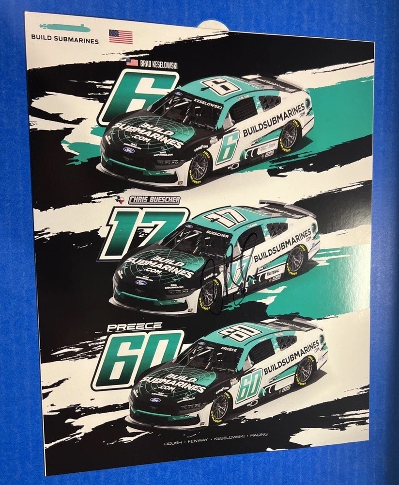 2025 Chris Buescher Autographed NASCAR Postcard Signed