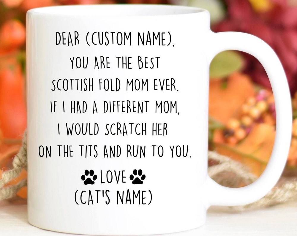 Scottish Fold Mom Birthday Gift Scot Fold Mom Christmas Gift Fold Cat Mom Valent