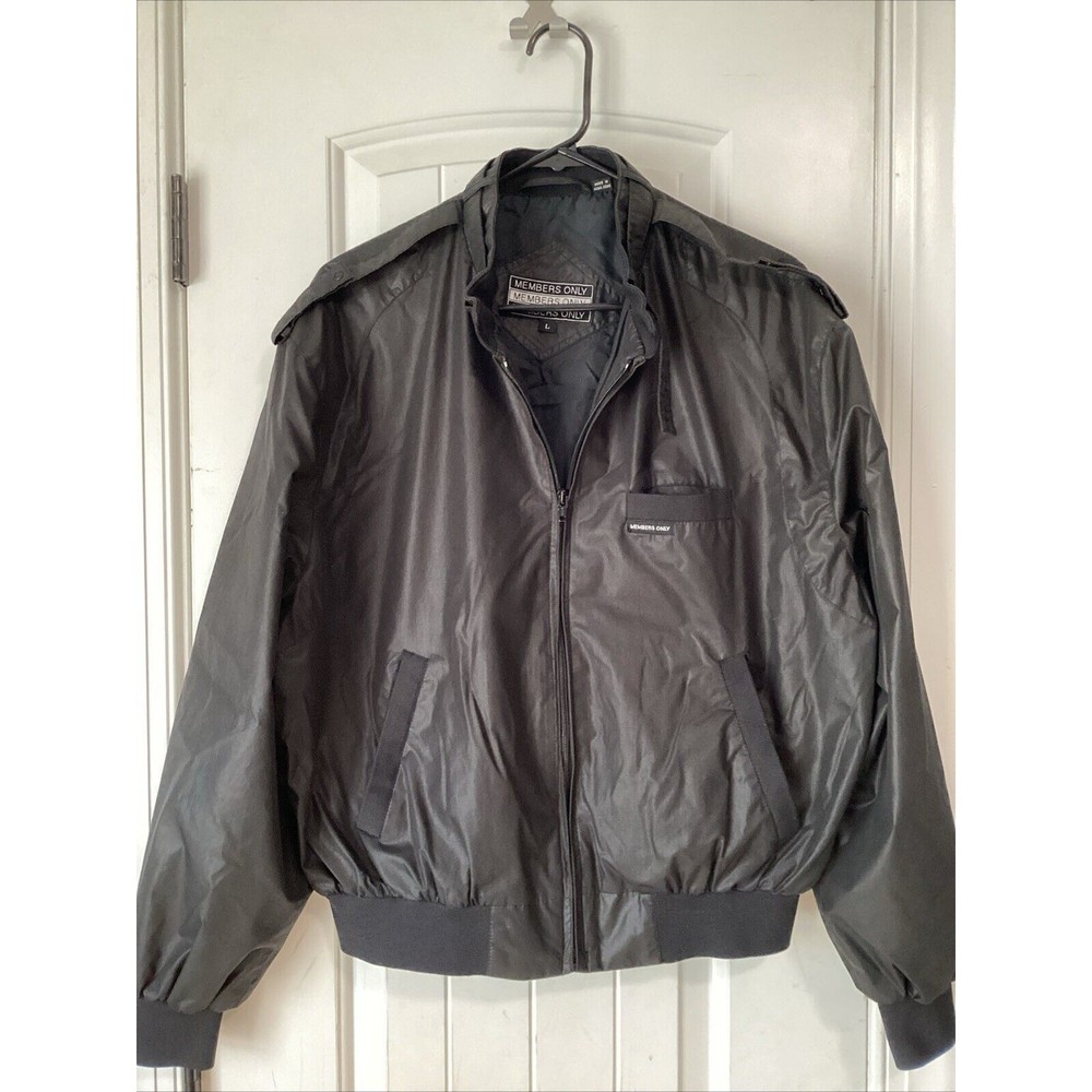 Members Only Mens Dusty Sky Iconic Racer Jacket Size L-image